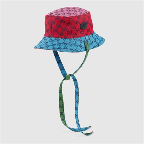 casquette gucci multicolor|gucci reversible bucket hat.